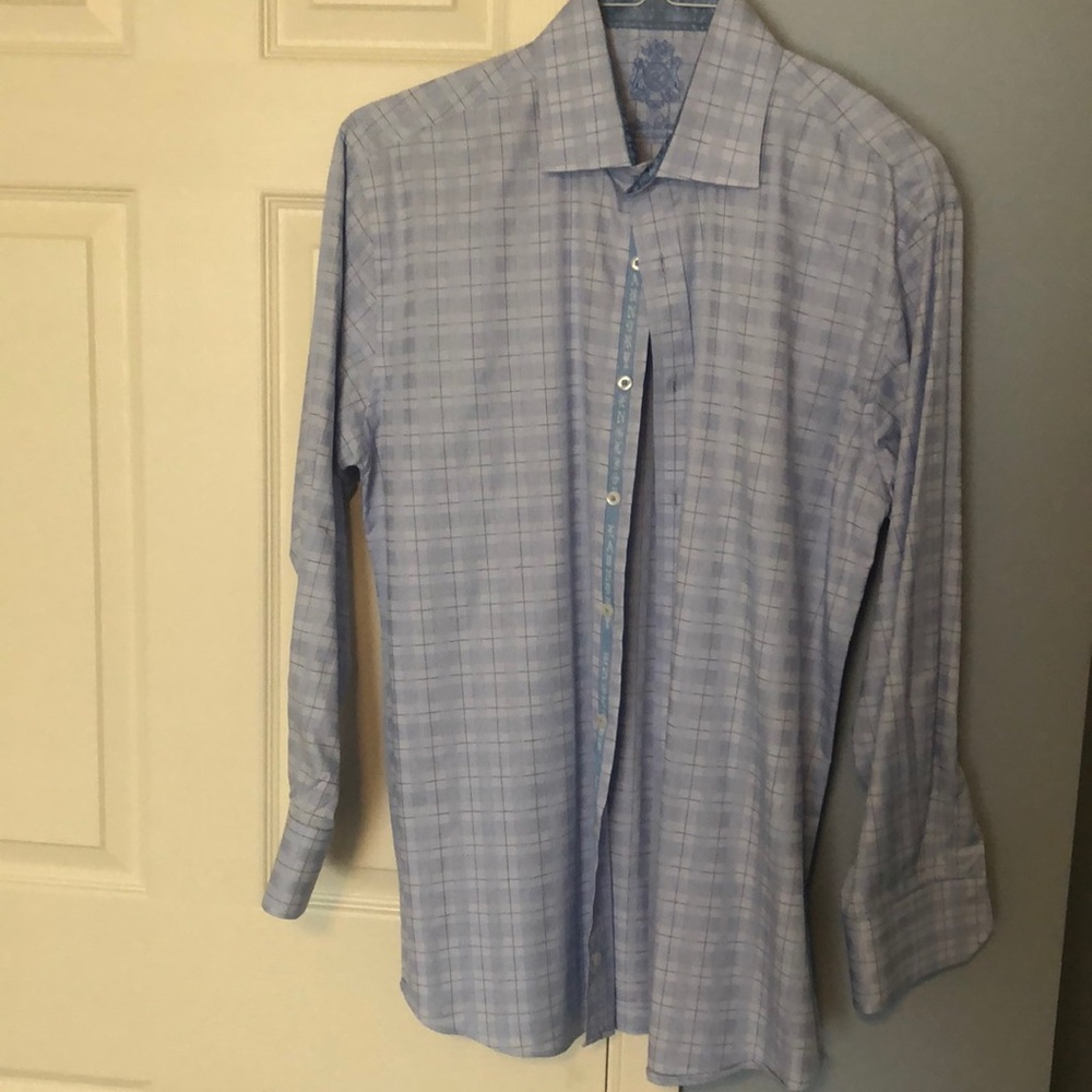 English Laundry blue checked dress shirt
